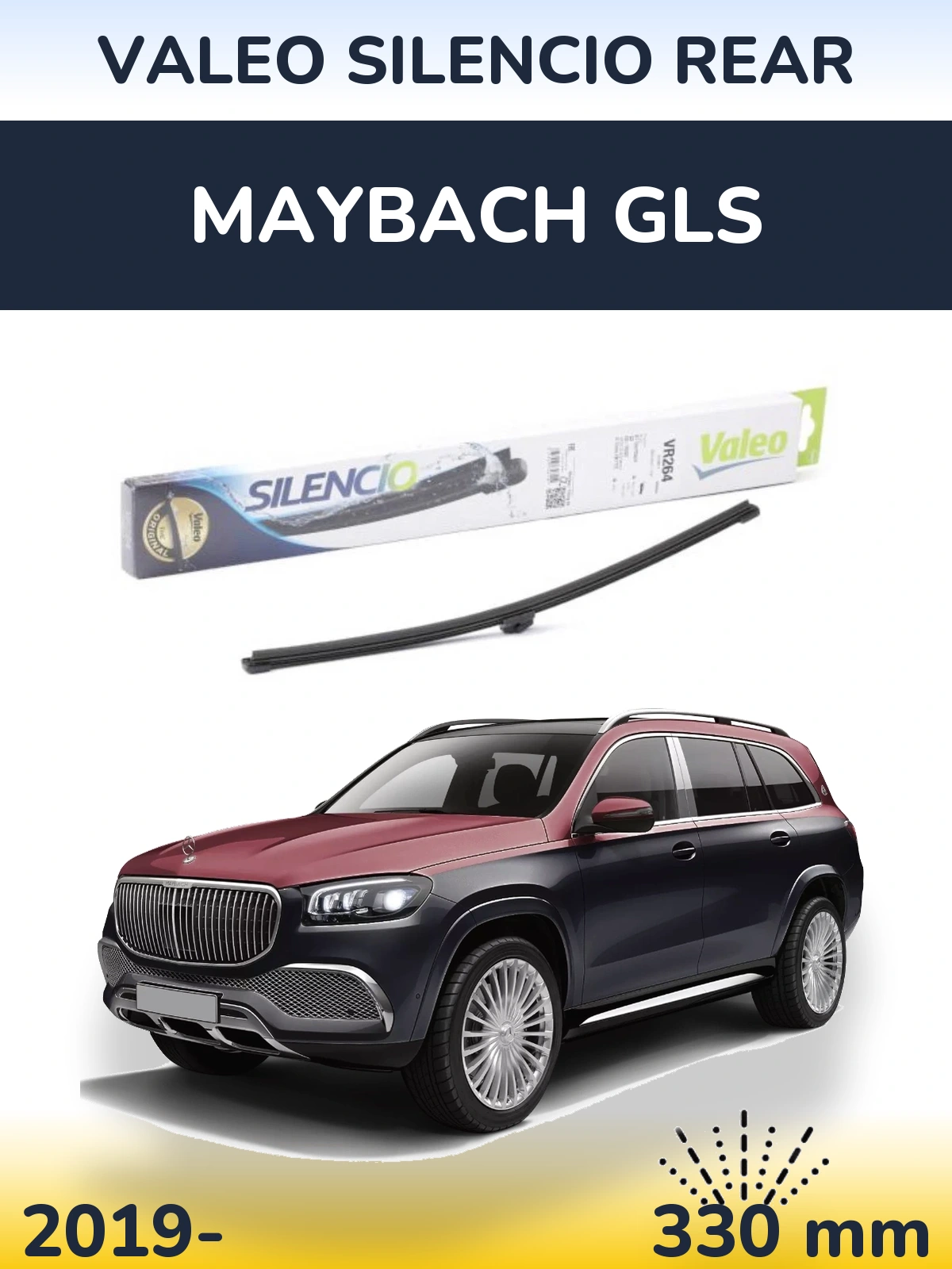 Rear wiper blade Valeo Silencio Rear 320 mm for Maybach GLS 2019-2026