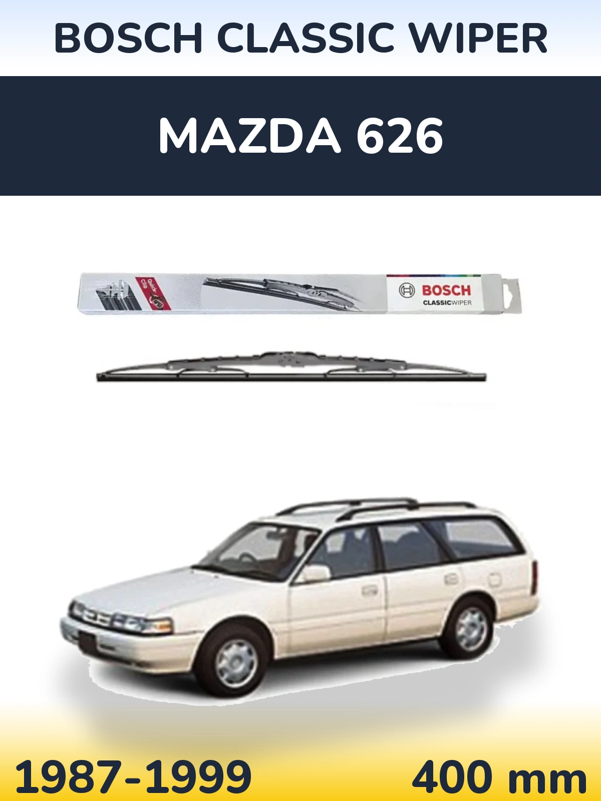 Rear wiper blade BOSCH Classic Wiper 400 mm for Mazda 626 1987-1999