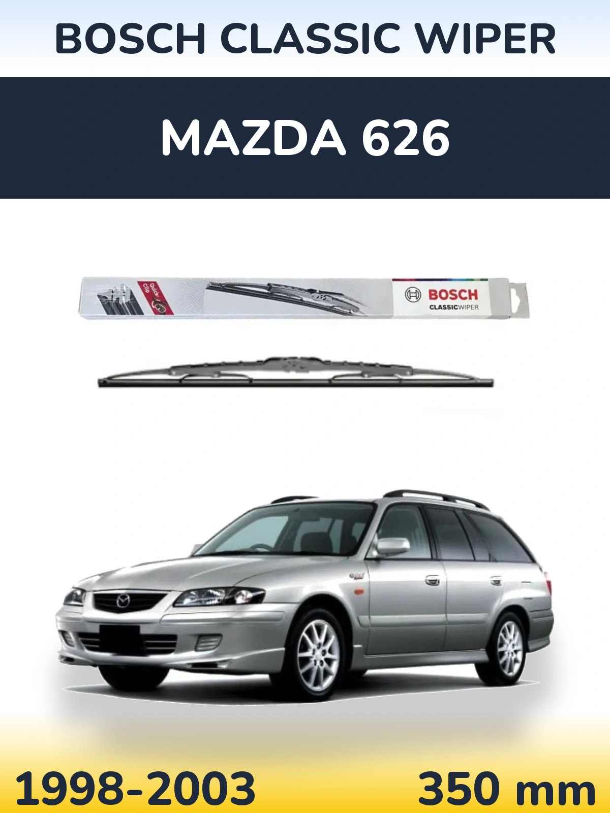 Rear wiper blade BOSCH Classic Wiper 340 mm for Mazda 626 1998-2003