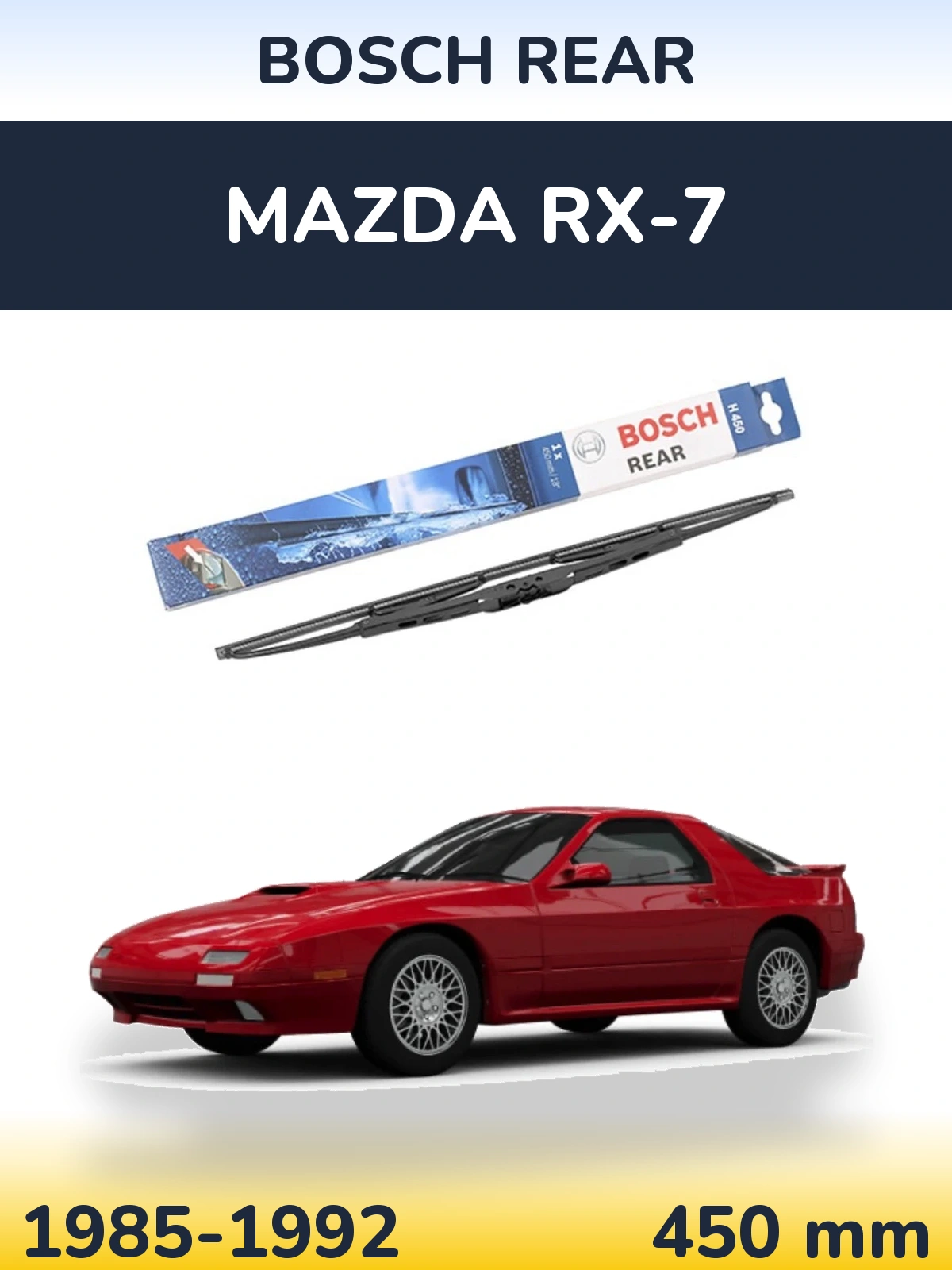 Rear wiper blade BOSCH Rear 450 mm for Mazda RX-7 1985-1992