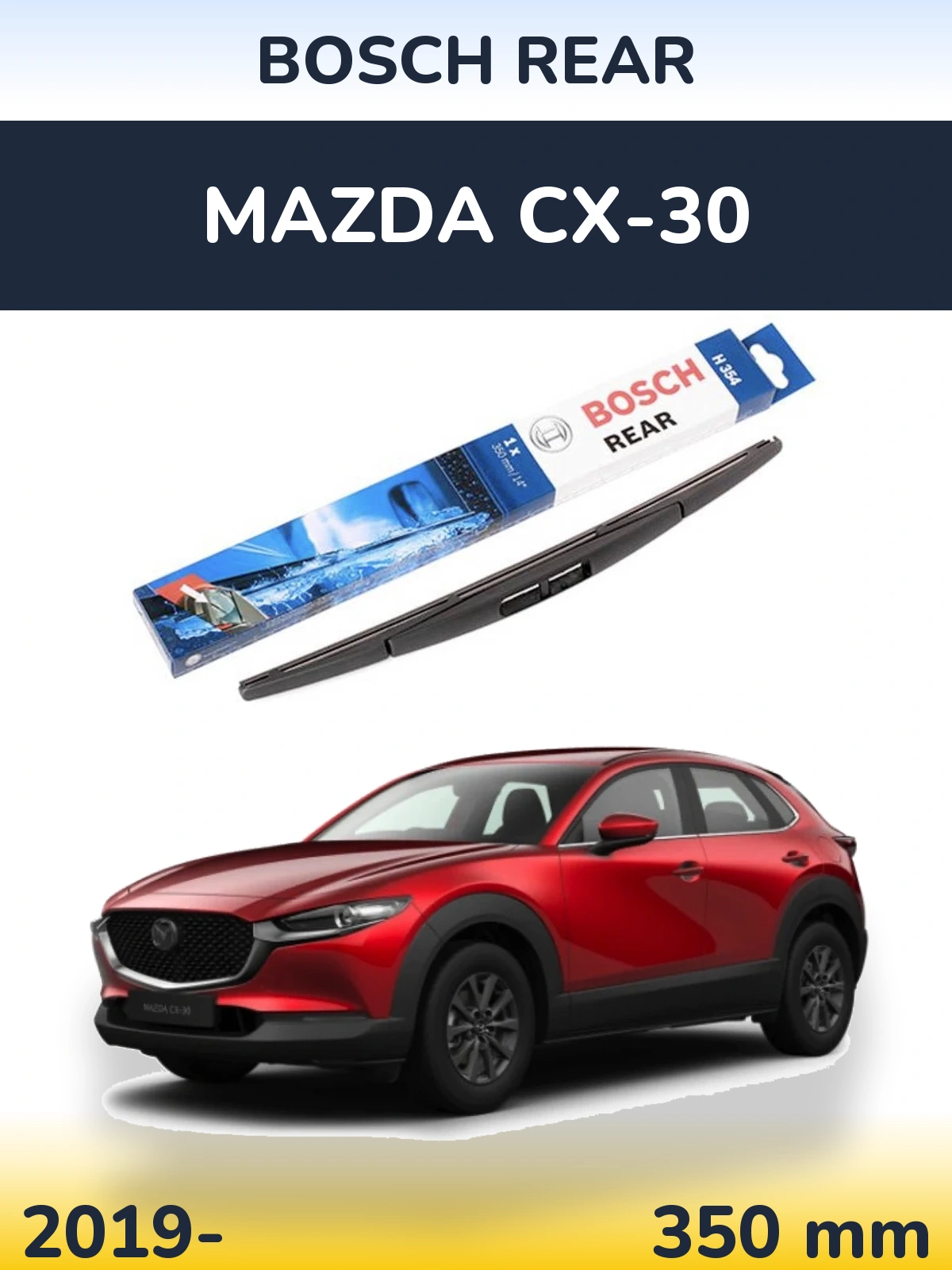 Rear wiper blade BOSCH Rear 350 mm for Mazda CX-30 2019-2026