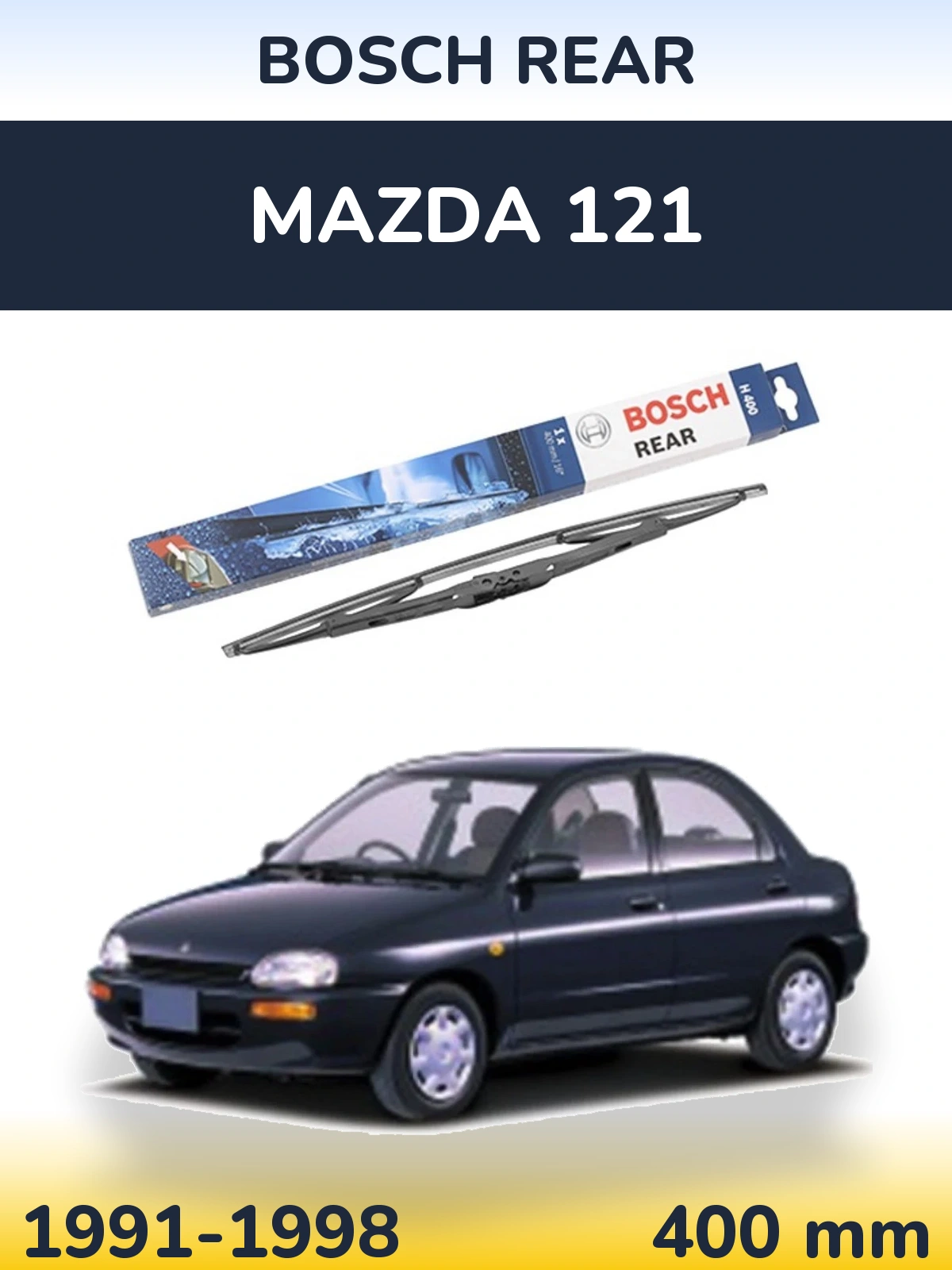 Rear wiper blade BOSCH Rear 400 mm for Mazda 121 1991-1998