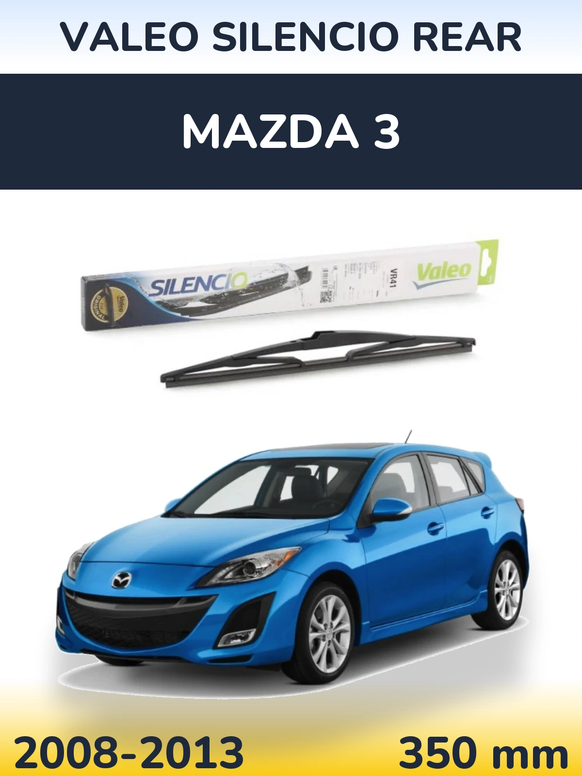 Rear wiper blade Valeo Silencio Rear 345 mm for Mazda 3 2008-2013