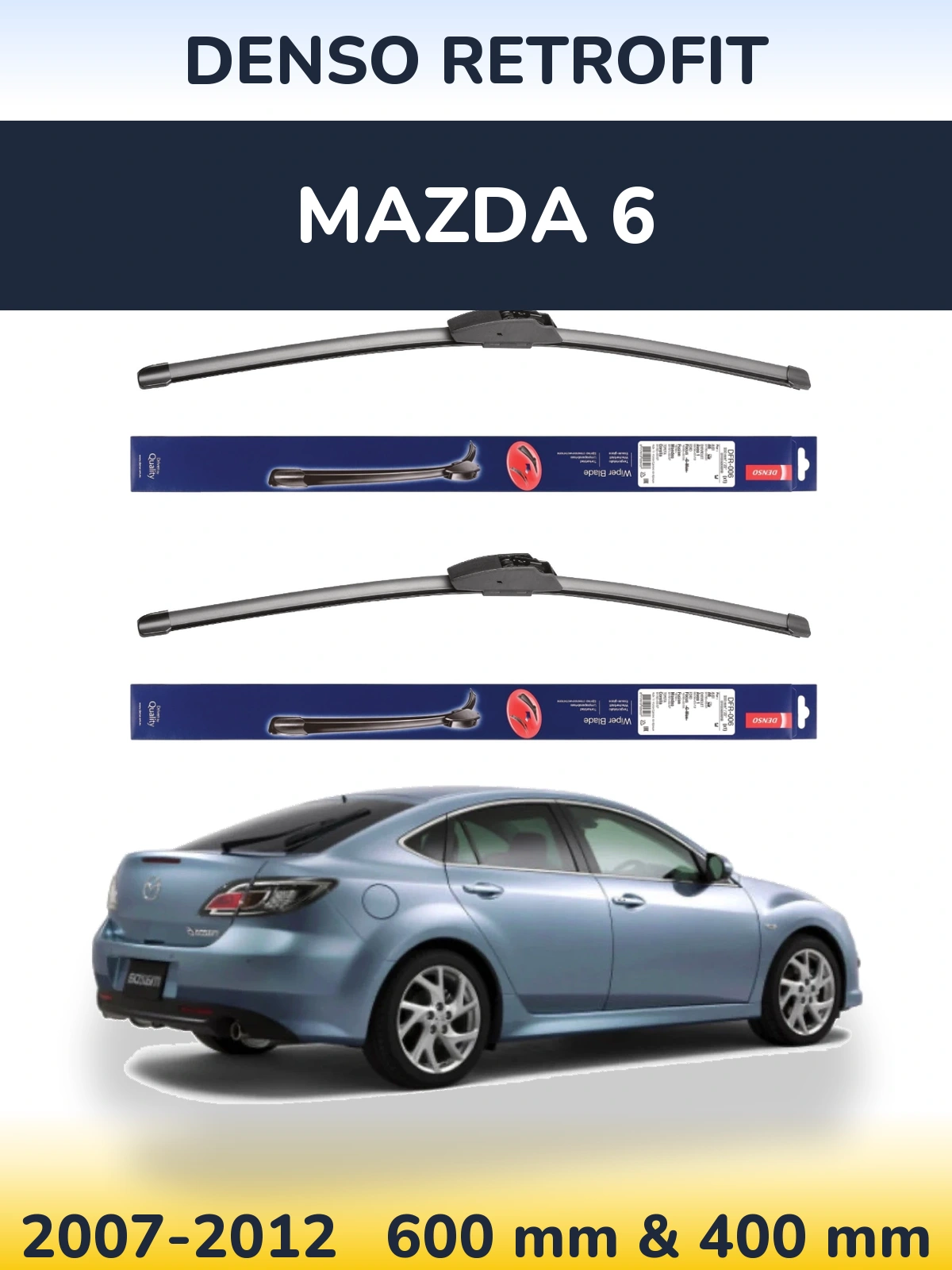 Комплект передних дворников Denso Retrofit 600 & 400 мм для Mazda 6 2007-2012