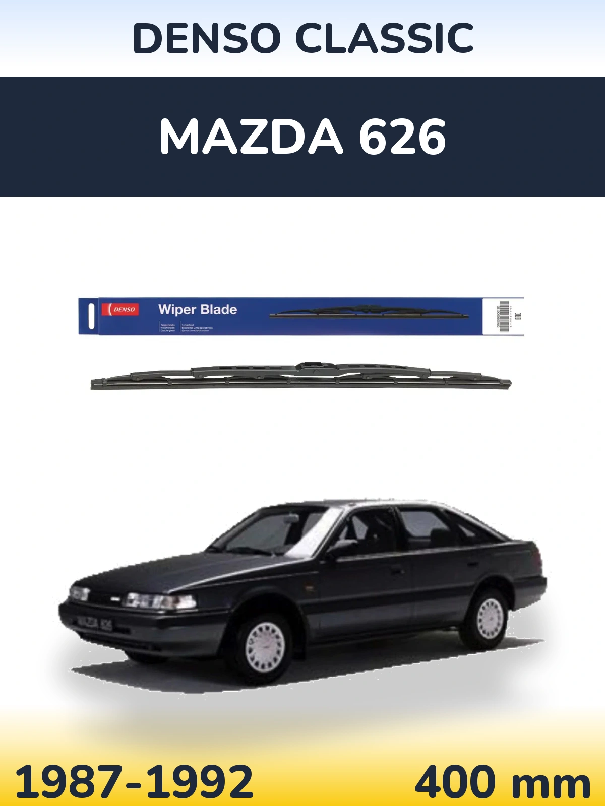 Rear wiper blade Denso Classic 400 mm for Mazda 626 1987-1992