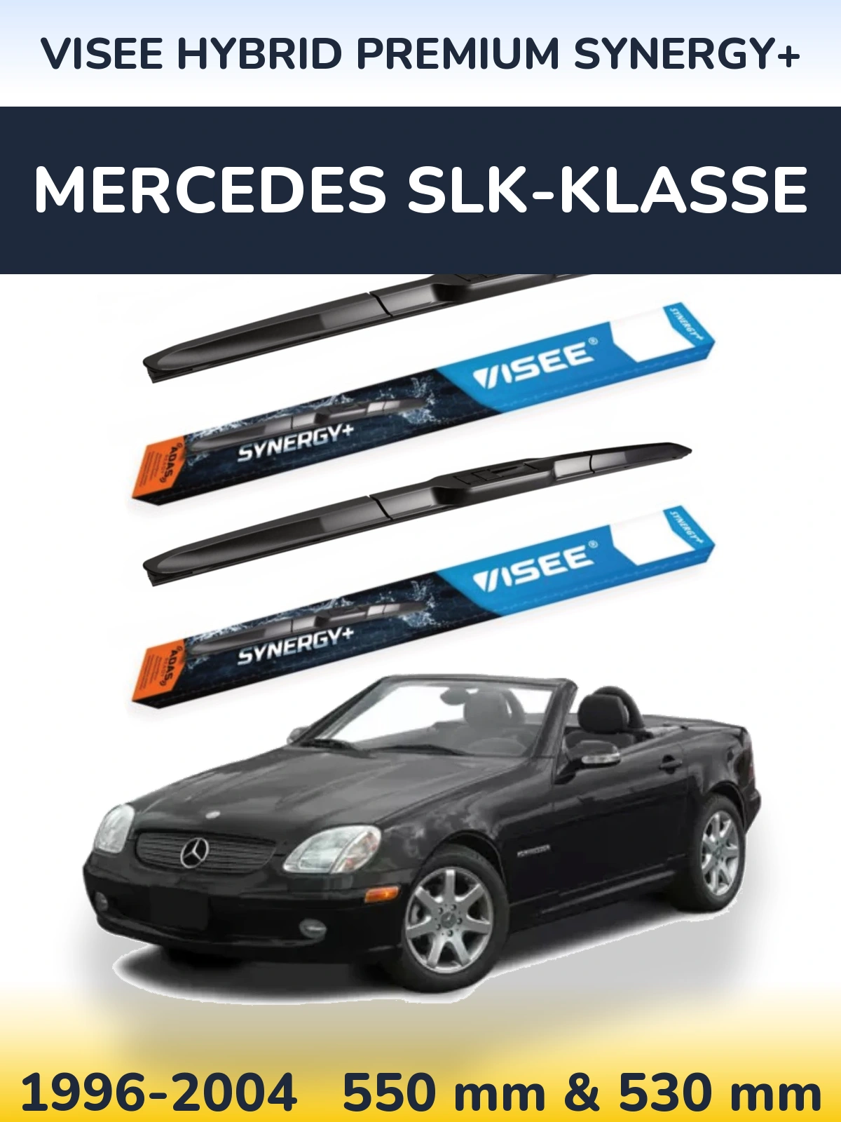 Комплект передних дворников VISEE HYBRID PREMIUM SYNERGY+ 550 & 530 мм для Mercedes SLK-Klasse 1996-2004