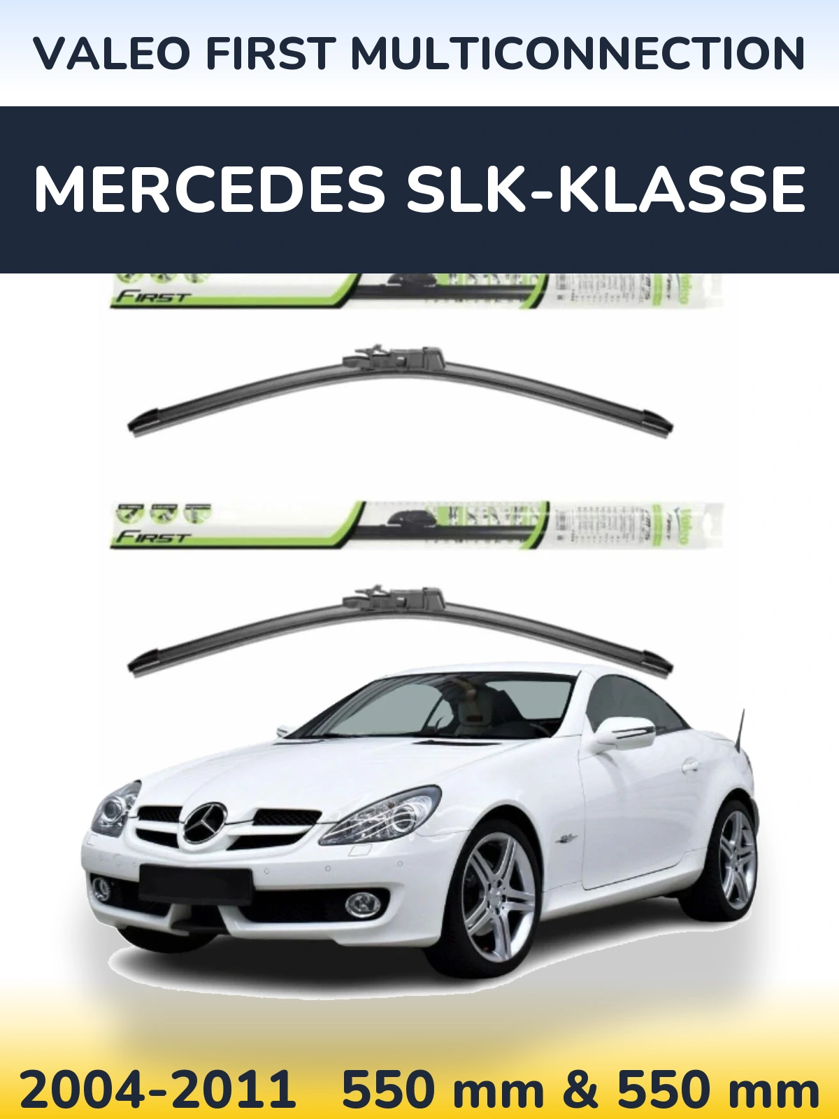 Комплект передних дворников Valeo First MultiConnection 550 & 550 мм для Mercedes SLK-Klasse 2004-2011