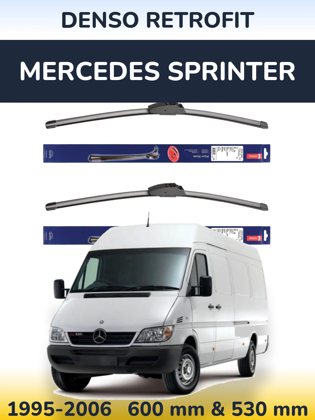 Комплект передних дворников Denso Retrofit 600 & 530 мм для Mercedes Sprinter 1995-2006
