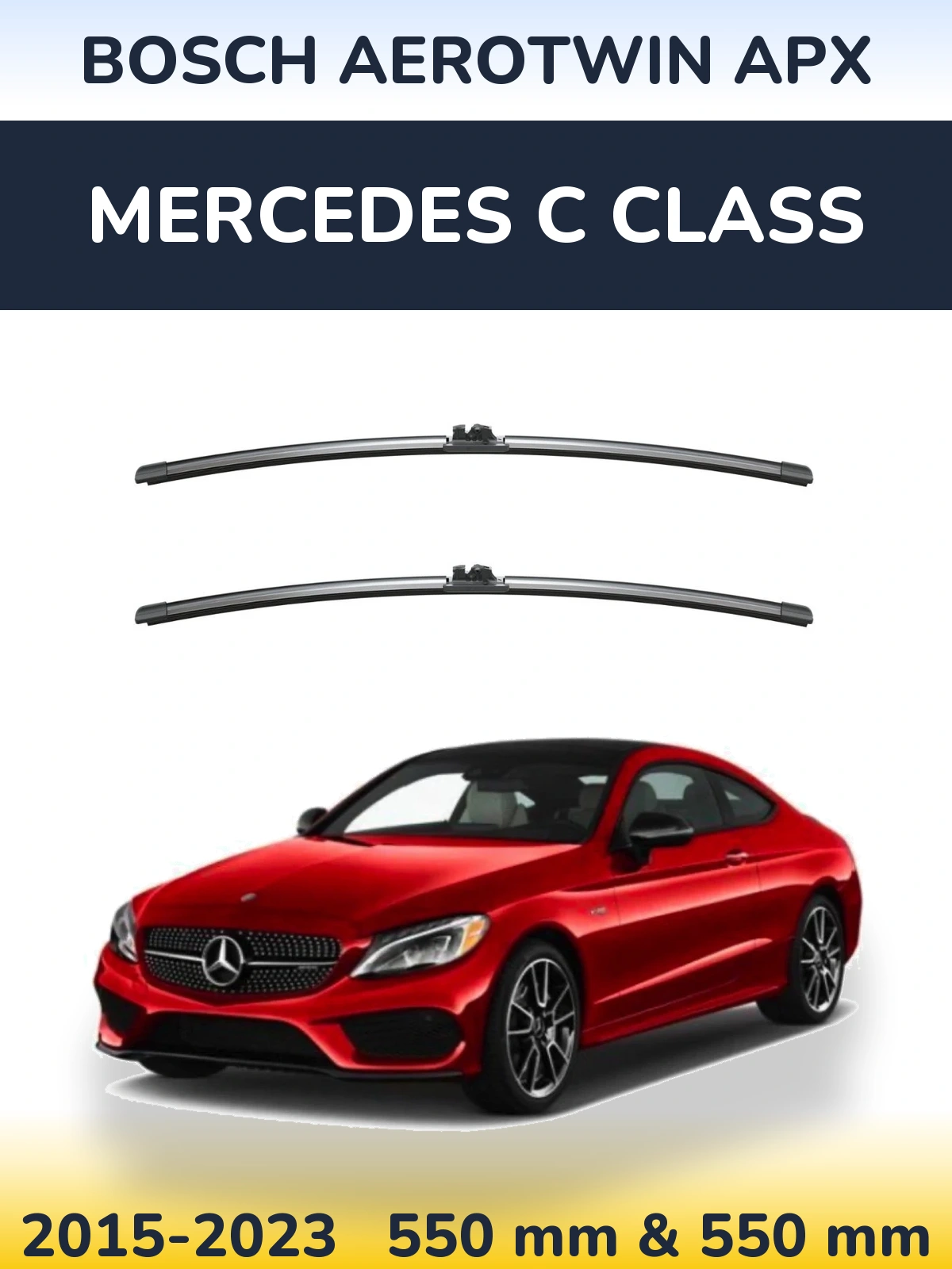 Комплект передніх щіток BOSCH AeroTwin APX 550 & 550 мм для Mercedes C Class 2015-2023
