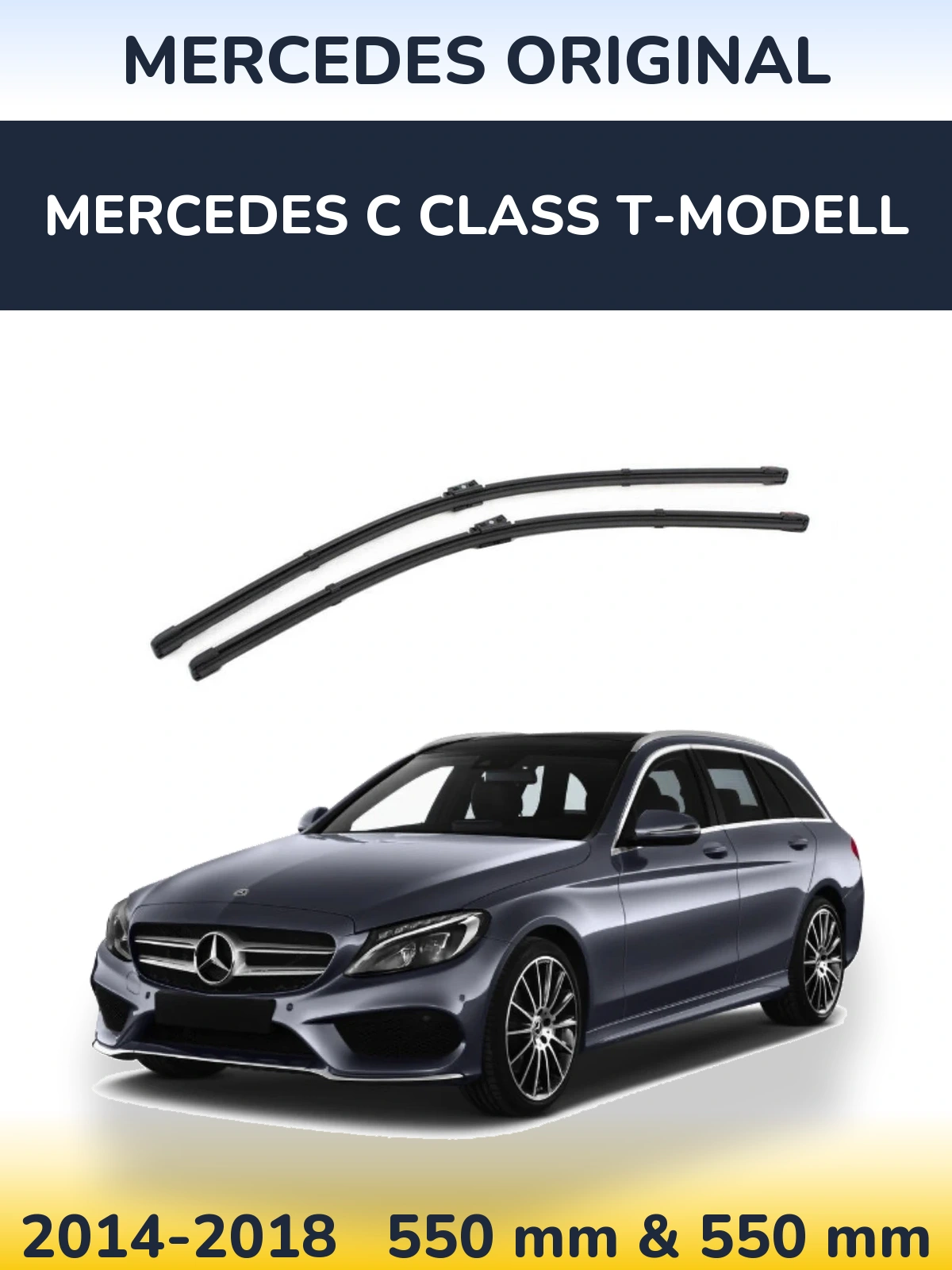 Front wiper blade set Mercedes OEM Mercedes Original 550 & 550 mm for Mercedes C Class T-Modell 2014-2018