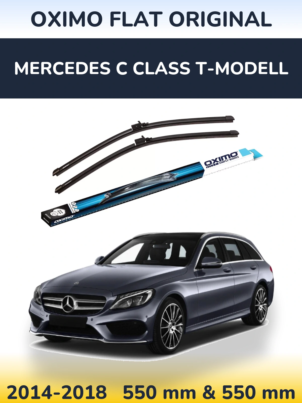 Комплект передніх щіток Oximo Flat Original 550 & 550 мм для Mercedes C Class T-Модельl 2014-2018