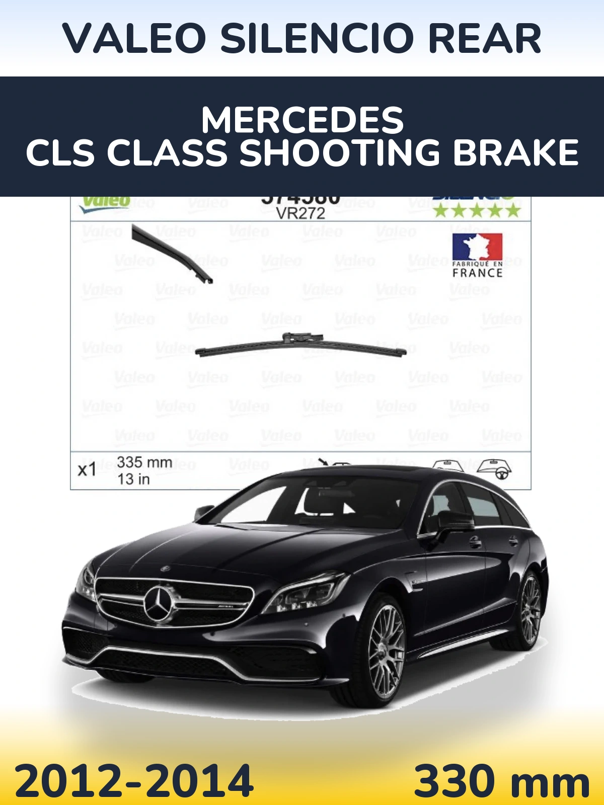 Rear wiper blade Valeo Silencio Rear 330 mm for Mercedes CLS Class Shooting Brake 2012-2014