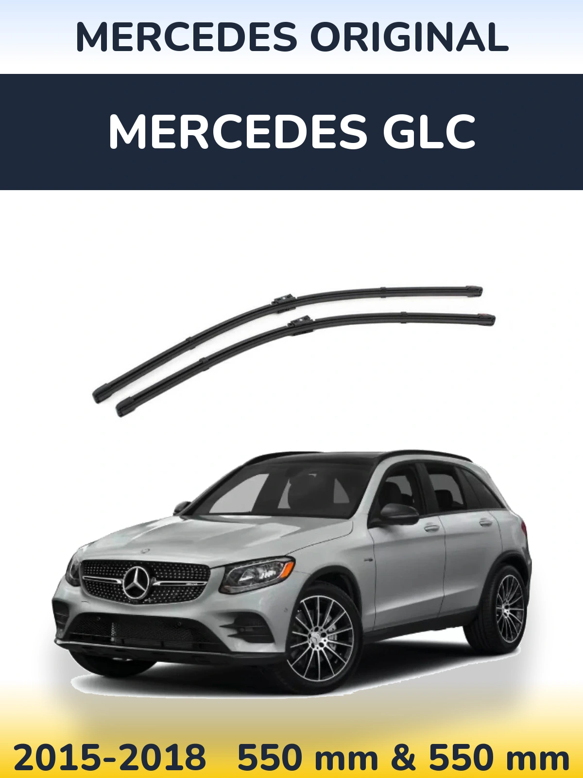 Front wiper blade set Mercedes OEM Mercedes Original 550 & 550 mm for Mercedes GLC 2015-2018