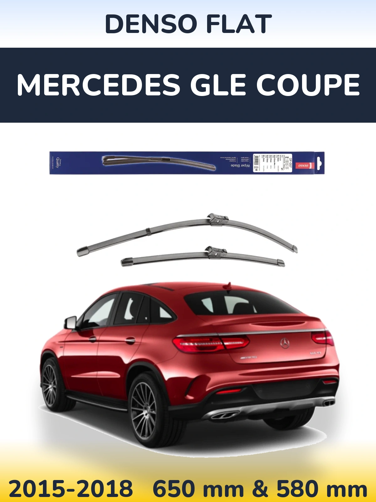 Комплект передних дворников Denso Flat 650 & 580 мм для Mercedes GLE Coupe 2015-2018