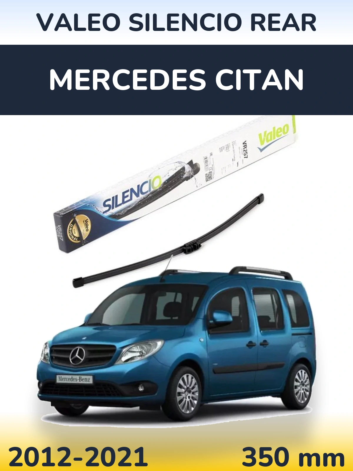 Rear wiper blade Valeo Silencio Rear 350 mm for Mercedes Citan 2012-2021