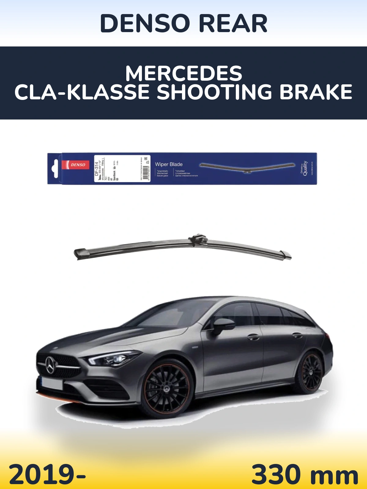 Rear wiper blade Denso Rear 320 mm for Mercedes CLA-Klasse Shooting Brake 2019-2026