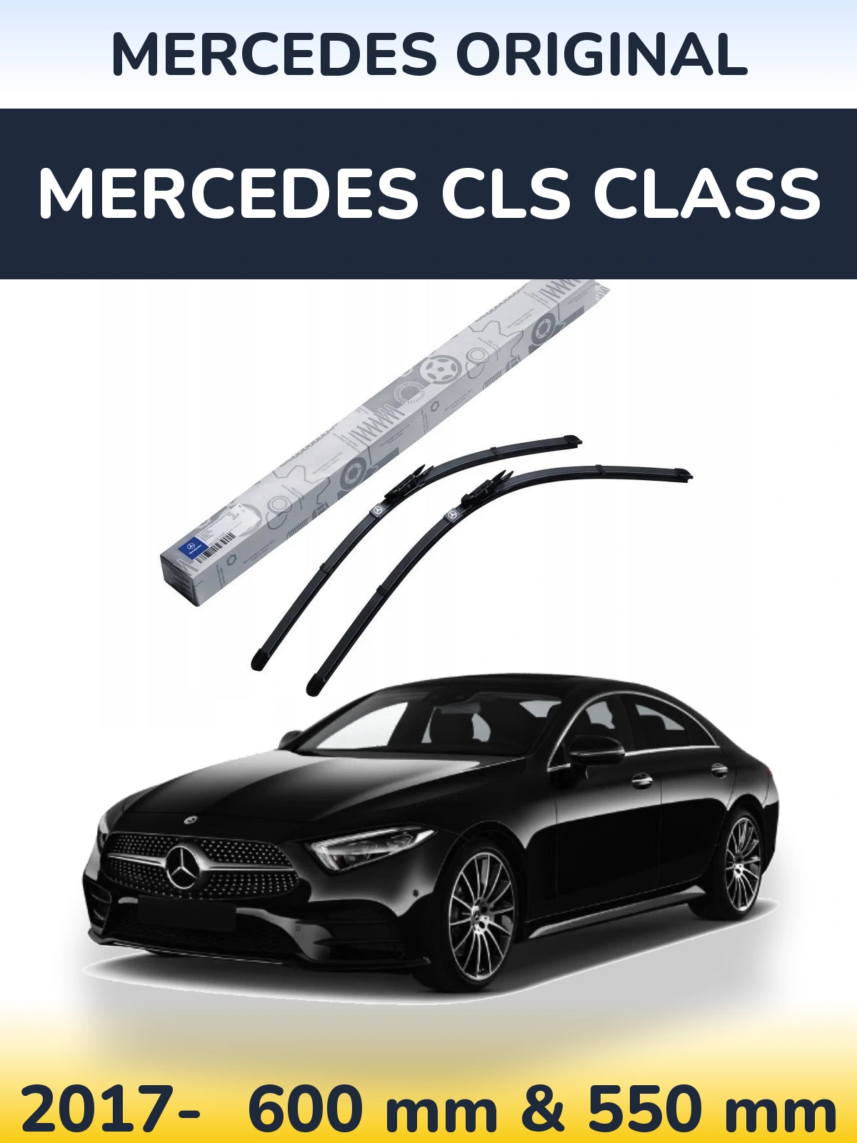 Комплект передніх щіток Mercedes OEM Mercedes Original 600 & 550 мм для Mercedes CLS Class 2017-2026
