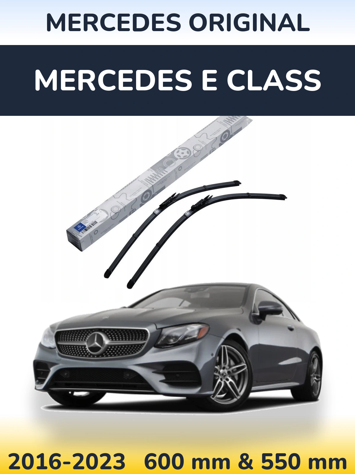 Front wiper blade set Mercedes OEM Mercedes Original 600 & 550 mm for Mercedes E Class 2016-2023