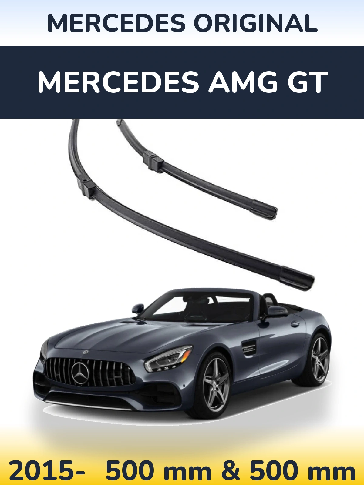 Front wiper blade set Mercedes OEM Mercedes Original 500 & 500 mm for Mercedes AMG GT 2015-2026