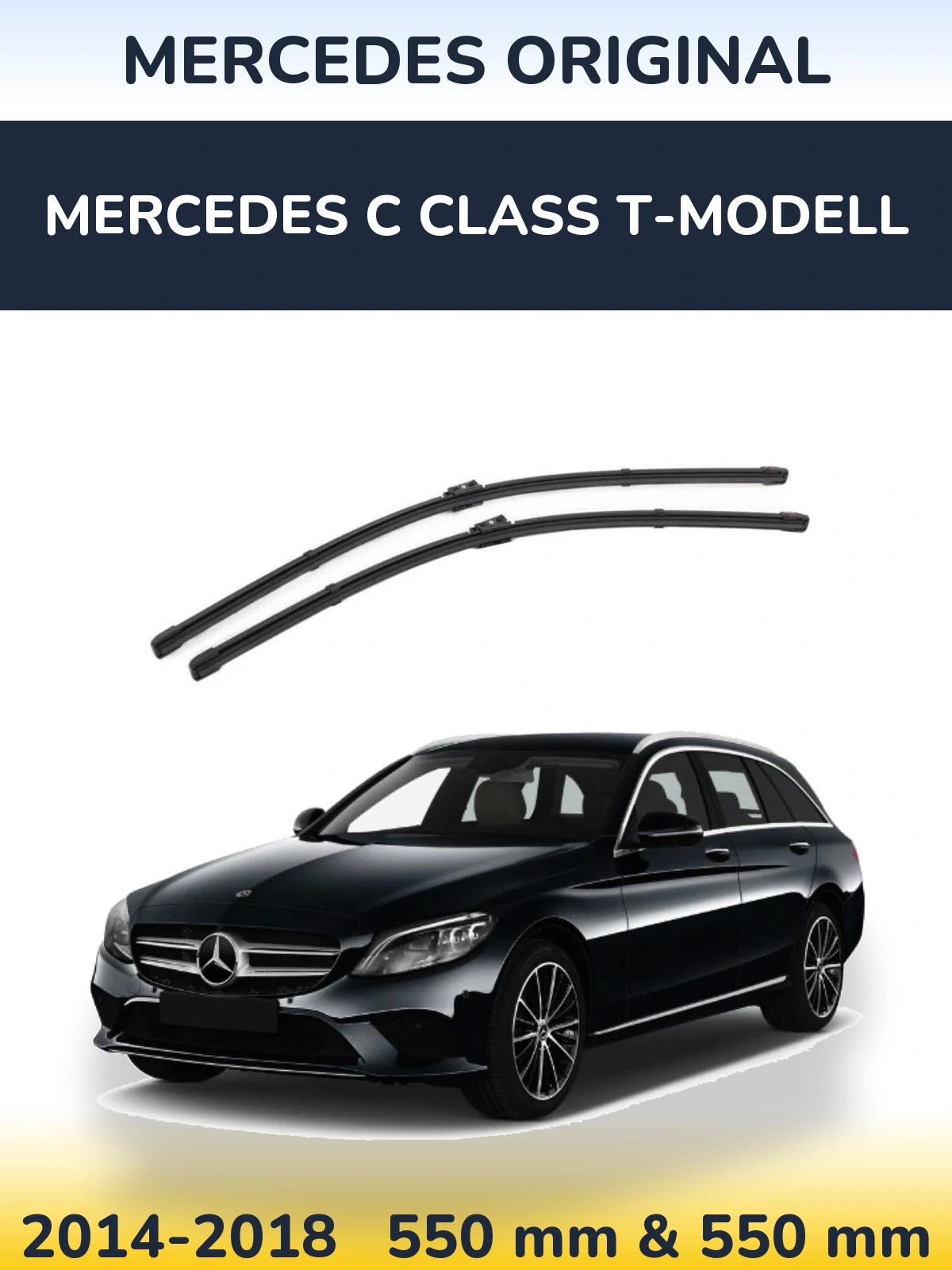 Front wiper blade set Mercedes OEM Mercedes Original 550 & 550 mm for Mercedes C Class T-Modell 2014-2018
