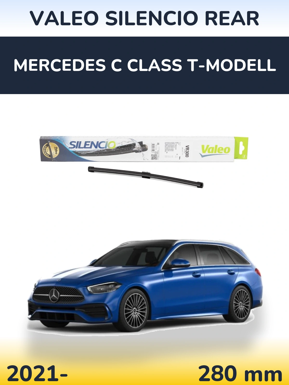 Rear wiper blade Valeo Silencio Rear 285 mm for Mercedes C Class T-Modell 2021-2026