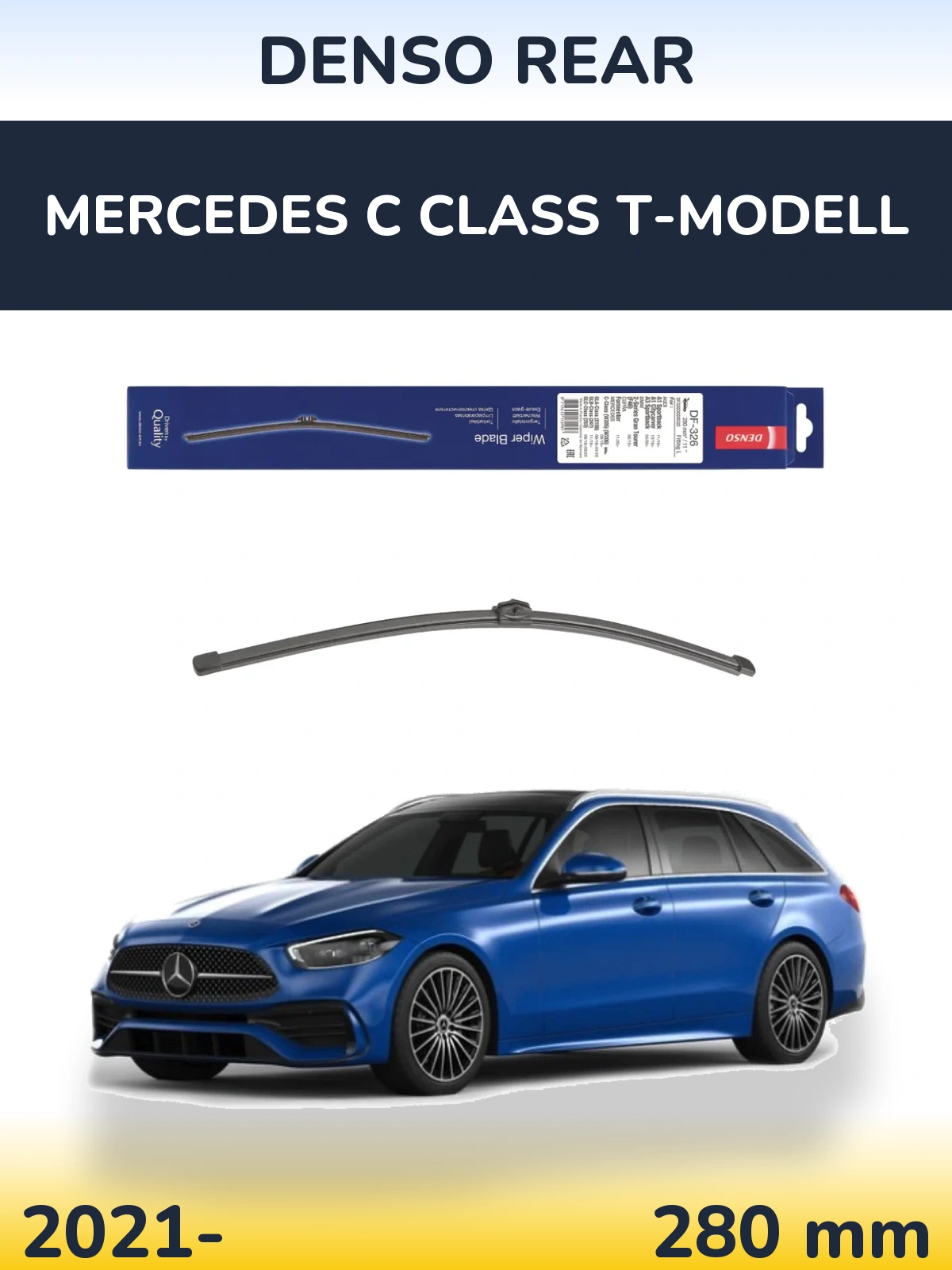 Rear wiper blade Denso Rear 285 mm for Mercedes C Class T-Modell 2021-2026