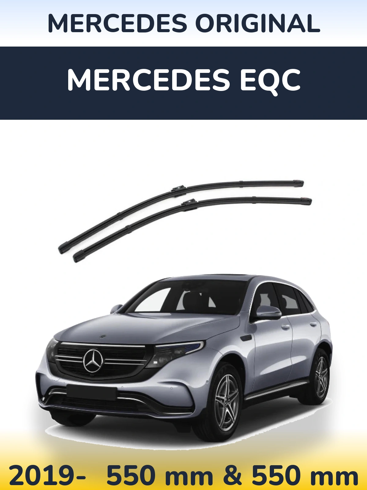 Front wiper blade set Mercedes OEM Mercedes Original 550 & 550 mm for Mercedes EQC 2019-2026