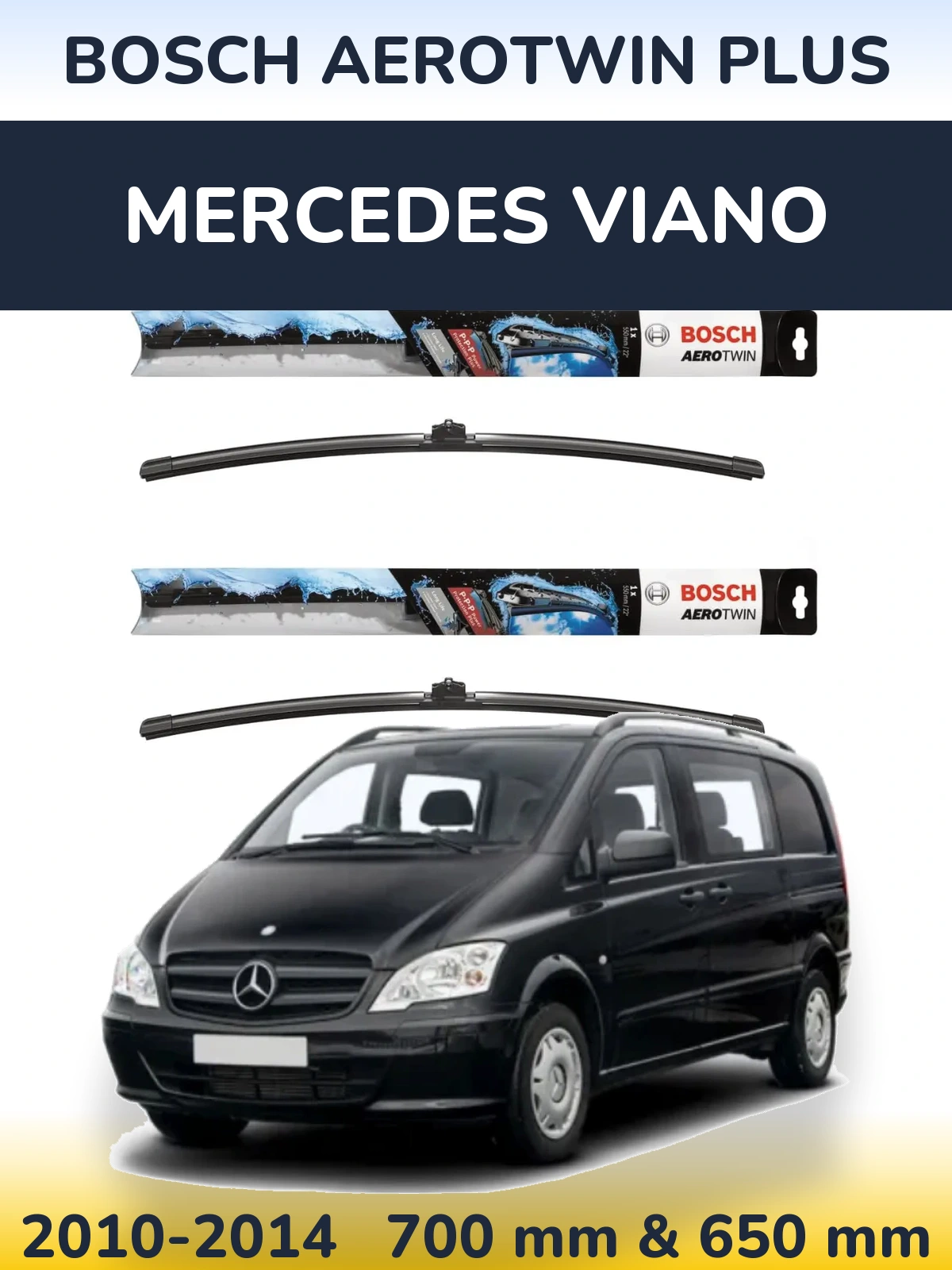 Комплект передніх щіток BOSCH AeroTwin Plus 700 & 650 мм для Mercedes Viano 2010-2014