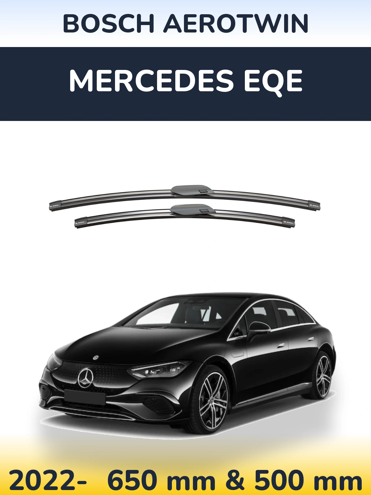Комплект передніх щіток BOSCH AeroTwin 650 & 500 мм для Mercedes EQE 2022-2026
