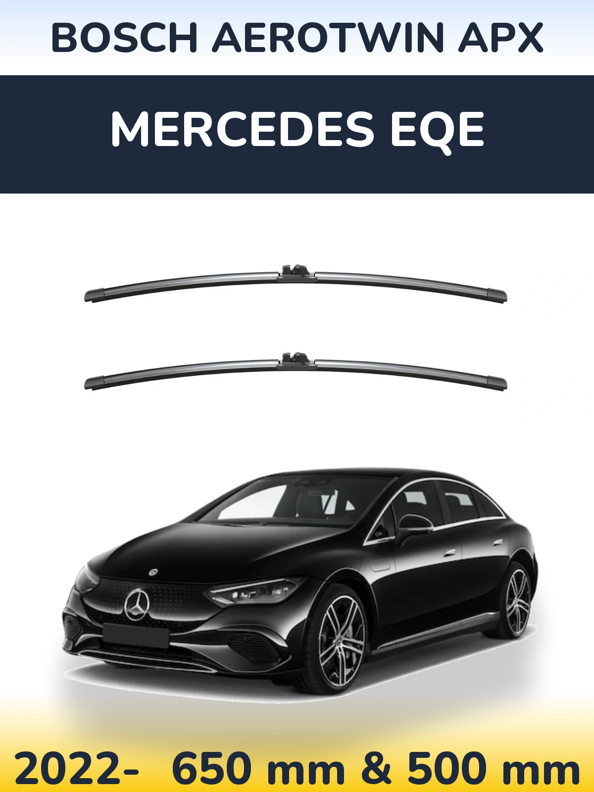 Комплект передніх щіток BOSCH AeroTwin APX 650 & 500 мм для Mercedes EQE 2022-2026
