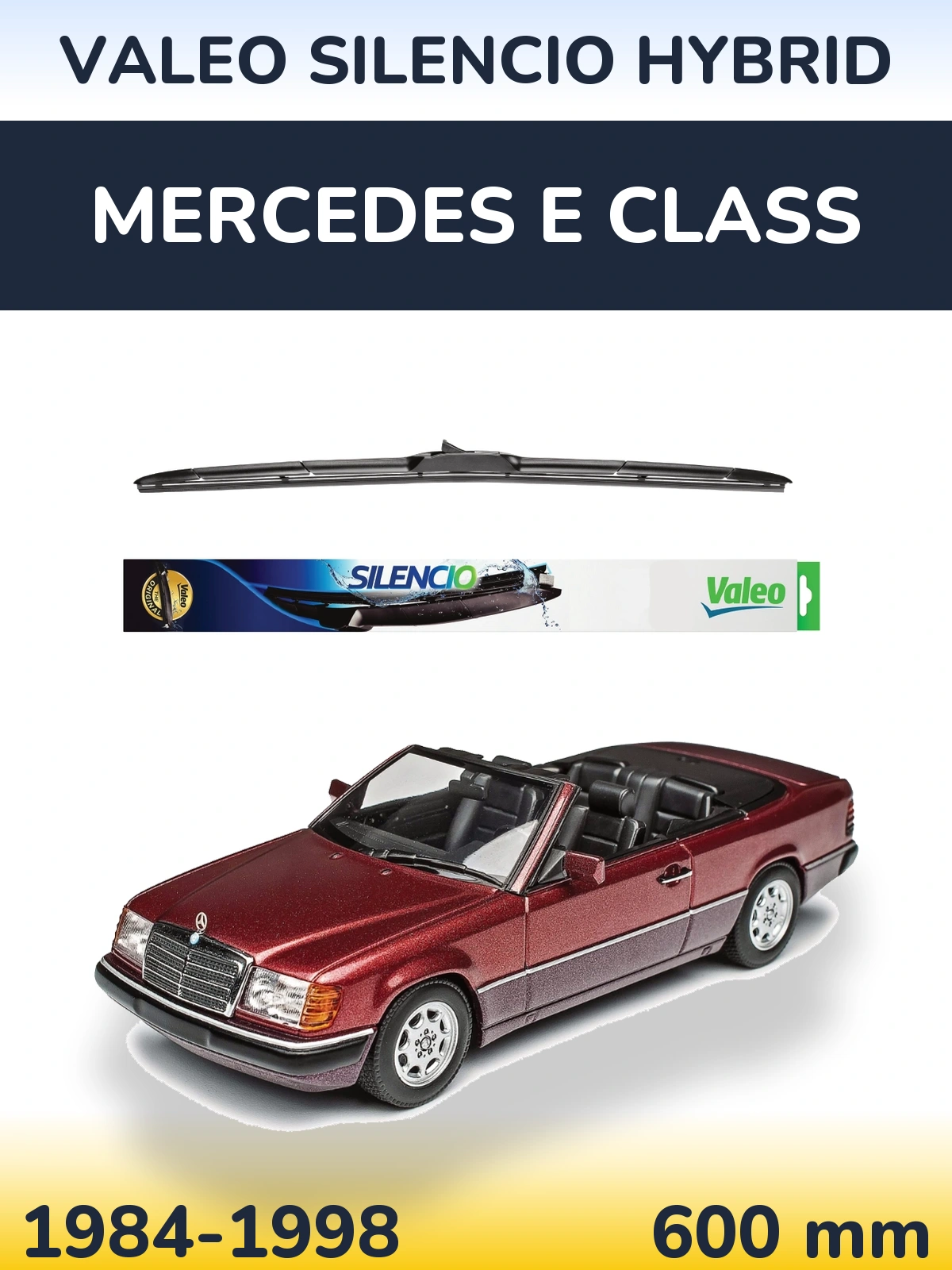 Передня щітка Valeo Silencio Hybrid 600 мм для Mercedes E Class 1984-1998
