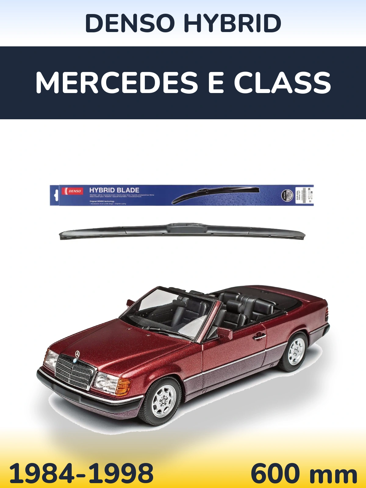 Front wiper blade Denso Hybrid 600 mm for Mercedes E Class 1984-1998