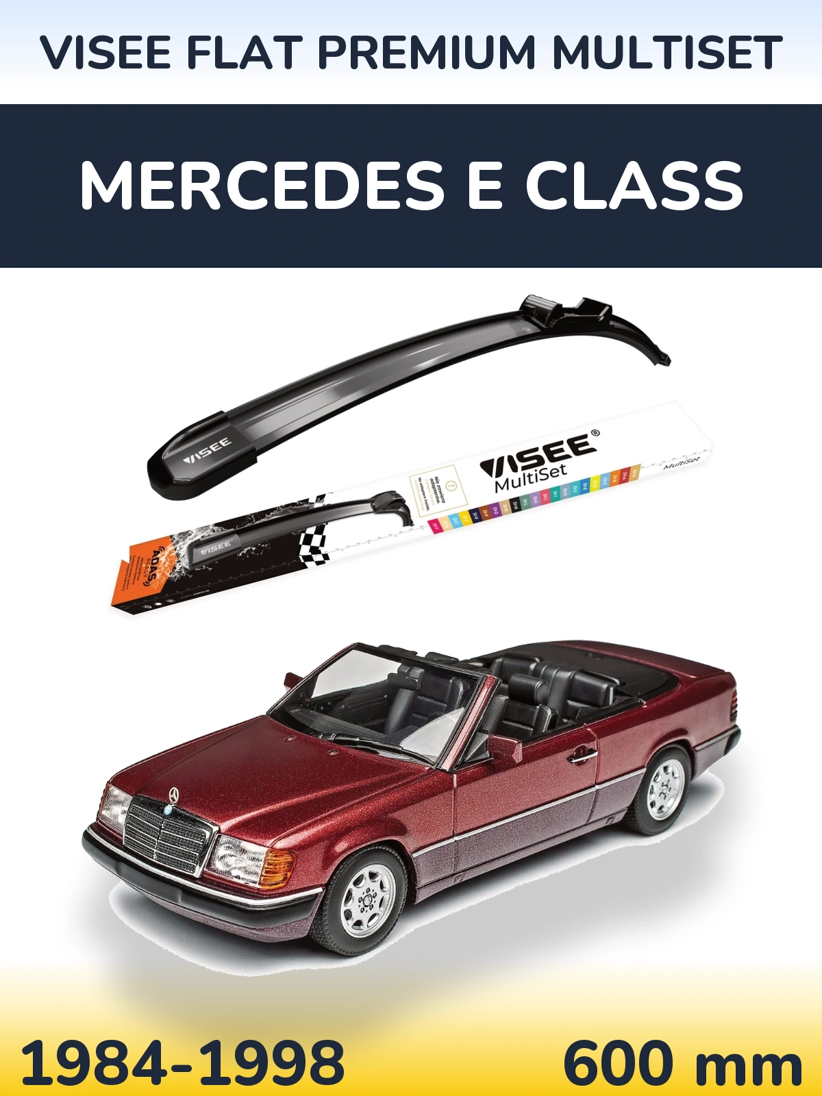 Front wiper blade VISEE FLAT PREMIUM MultiSet 600 mm for Mercedes E Class 1984-1998