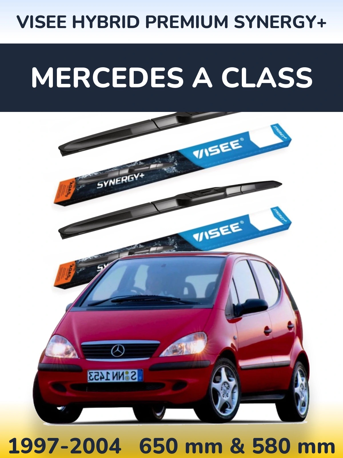 Комплект передних дворников VISEE HYBRID PREMIUM SYNERGY+ 650 & 580 мм для Mercedes A Class 1997-2004