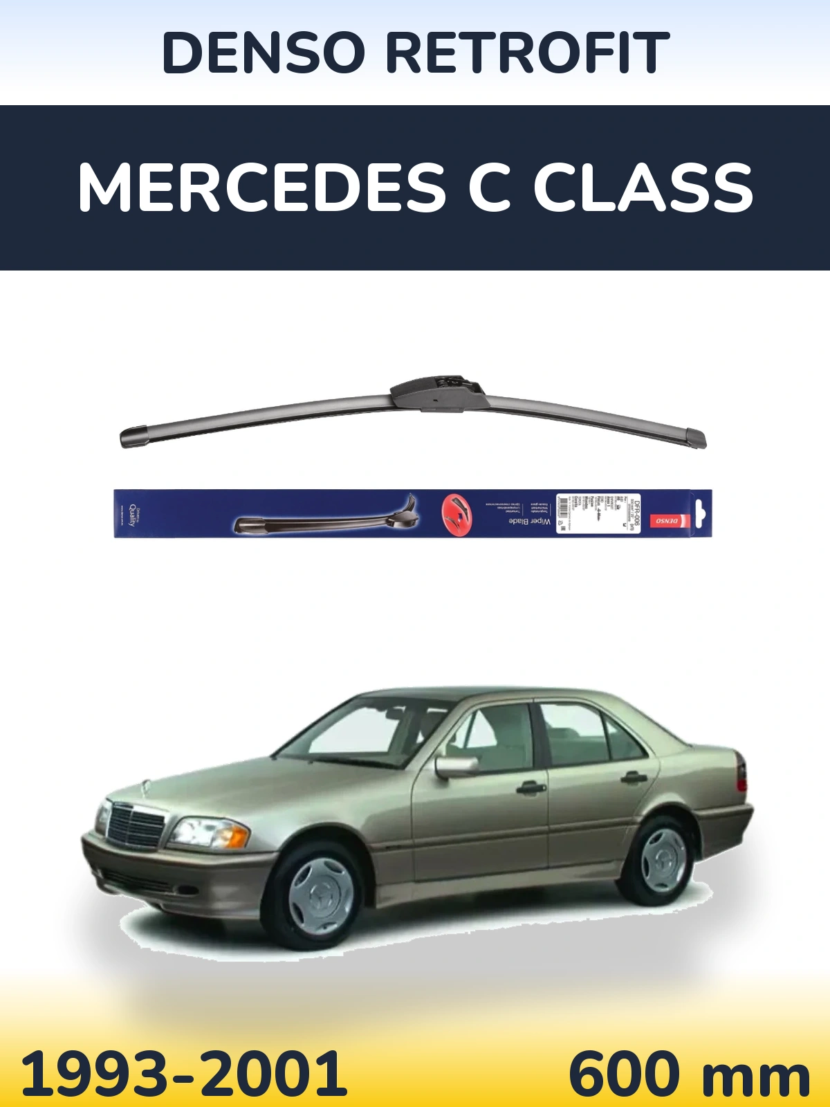 Front wiper blade Denso Retrofit 600 mm for Mercedes C Class 1993-2001