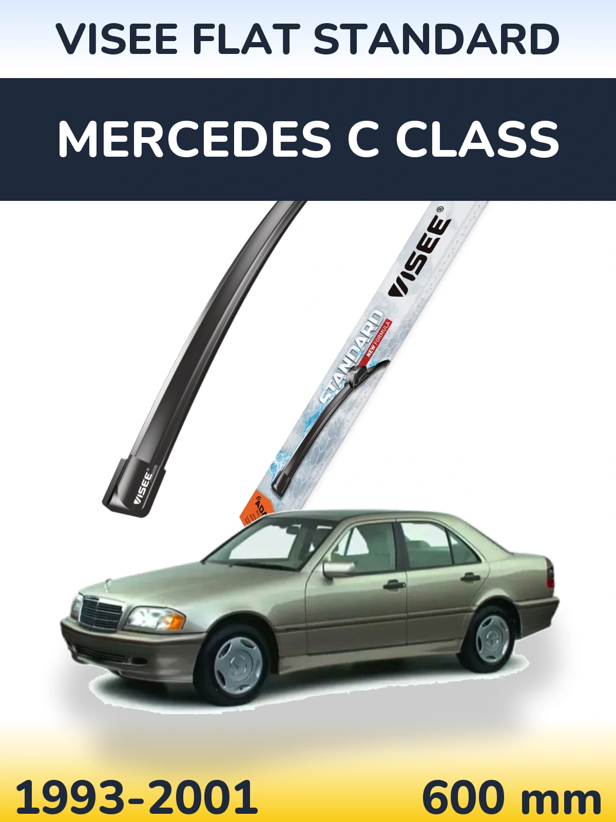 Передний дворник VISEE FLAT STANDARD 600 мм для Mercedes C Class 1993-2001