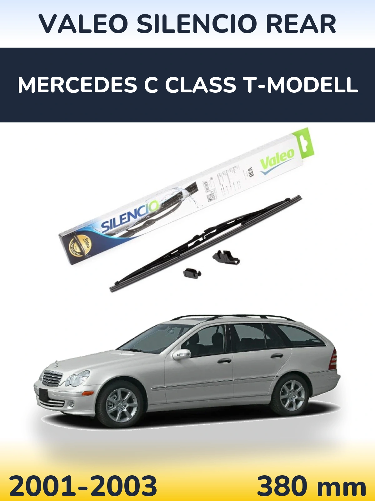 Rear wiper blade Valeo Silencio Rear 380 mm for Mercedes C Class T-Modell 2001-2003