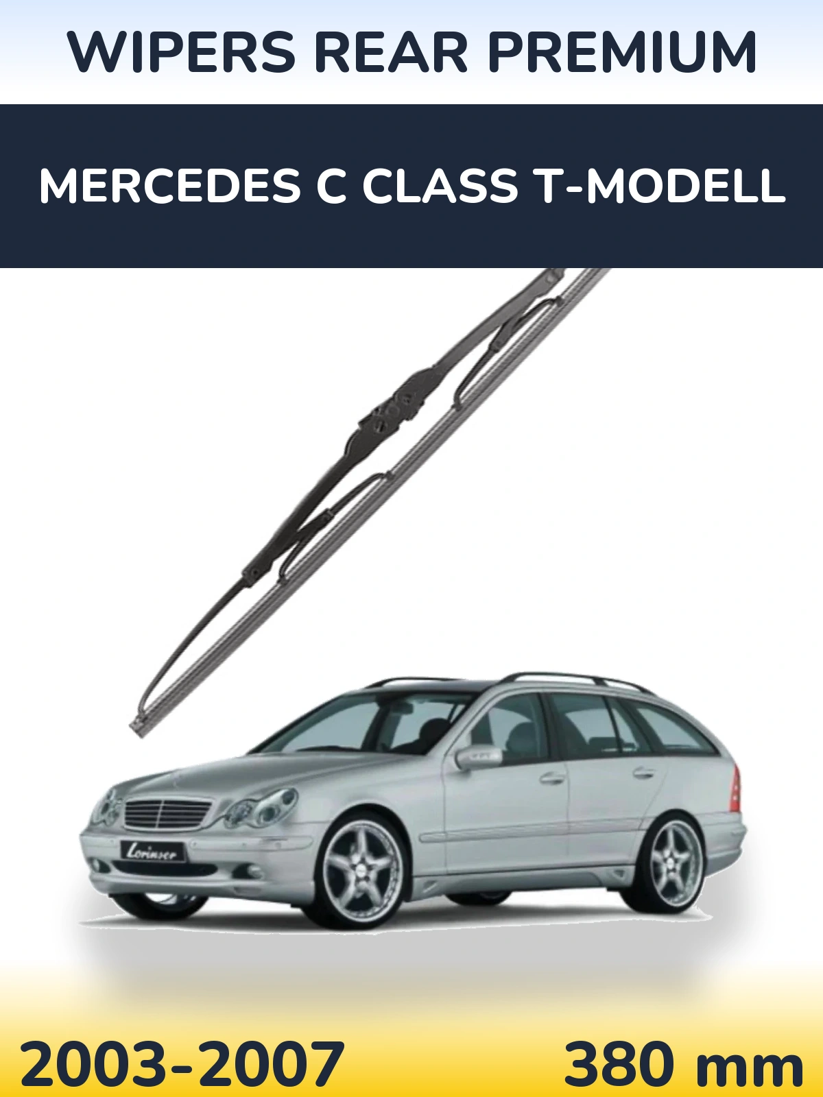 Rear wiper blade WIPERS REAR PREMIUM 380 mm for Mercedes C Class T-Modell 2003-2007