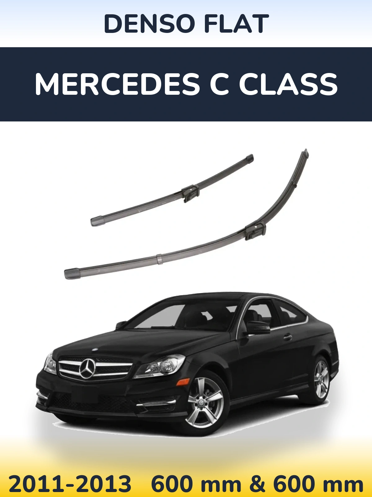 Комплект передних дворников Denso Flat 600 & 600 мм для Mercedes C Class 2011-2013