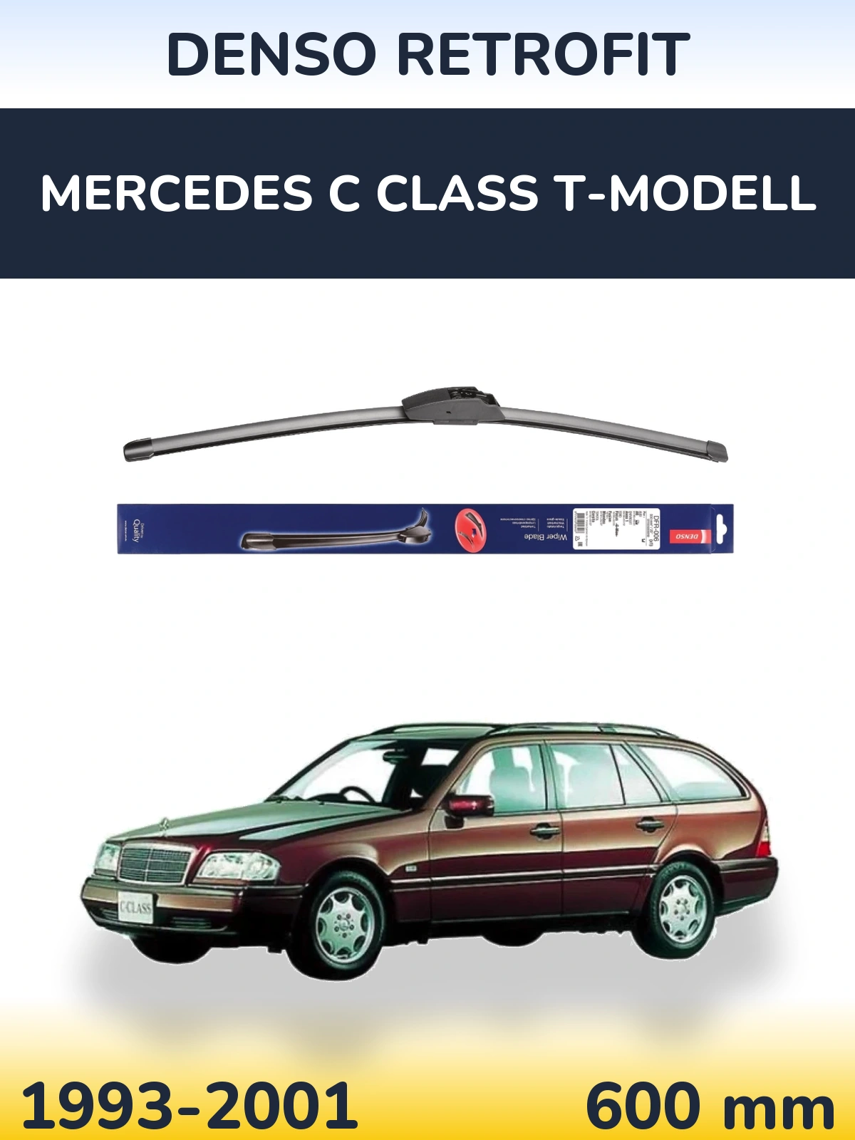 Front wiper blade Denso Retrofit 600 mm for Mercedes C Class T-Modell 1993-2001