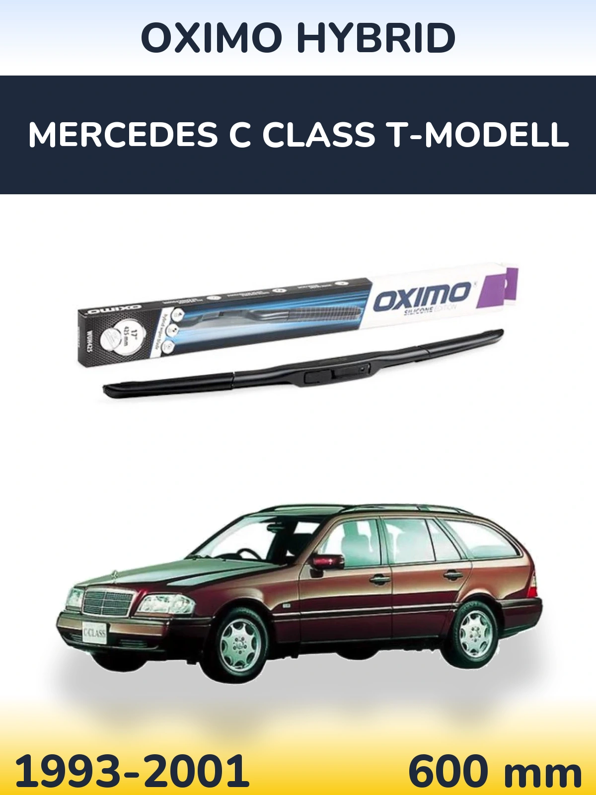 Front wiper blade Oximo Hybrid 600 mm for Mercedes C Class T-Modell 1993-2001