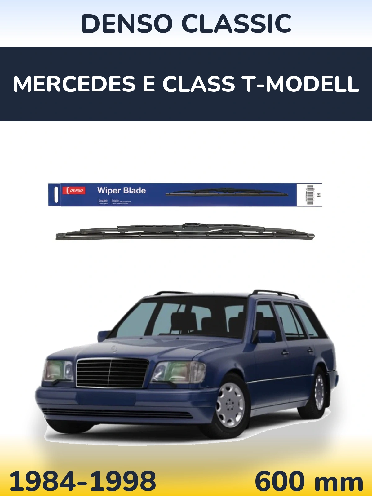 Front wiper blade Denso Classic 600 mm for Mercedes E Class T-Modell 1984-1998
