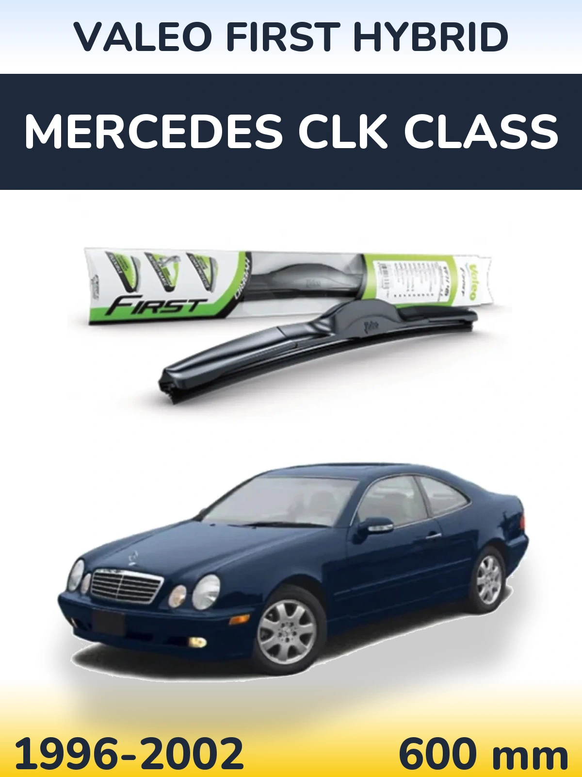 Front wiper blade Valeo First Hybrid 600 mm for Mercedes CLK Class 1996-2002
