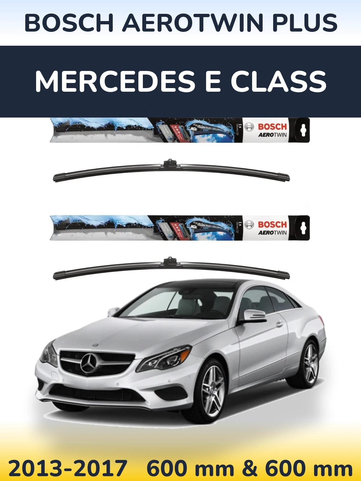 Комплект передніх щіток BOSCH AeroTwin Plus 600 & 600 мм для Mercedes E Class 2013-2017
