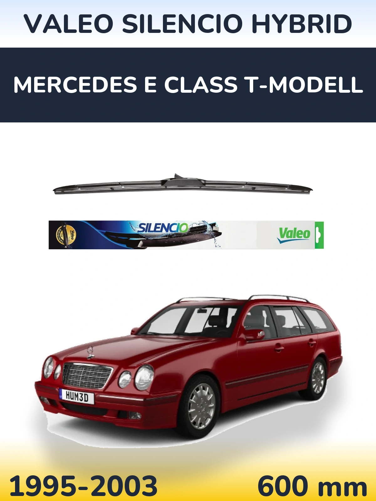 Front wiper blade Valeo Silencio Hybrid 600 mm for Mercedes E Class T-Modell 1995-2003