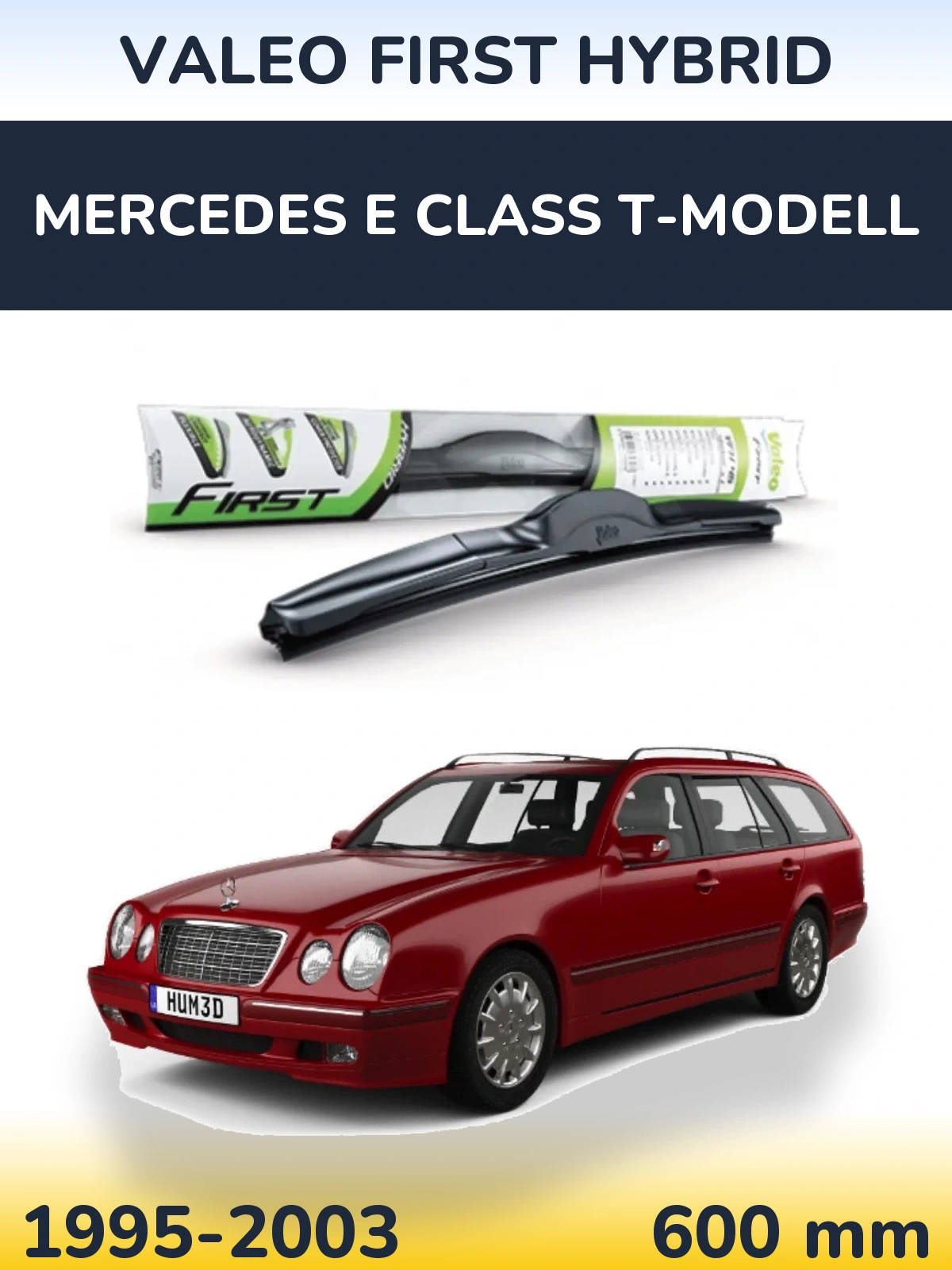Front wiper blade Valeo First Hybrid 600 mm for Mercedes E Class T-Modell 1995-2003