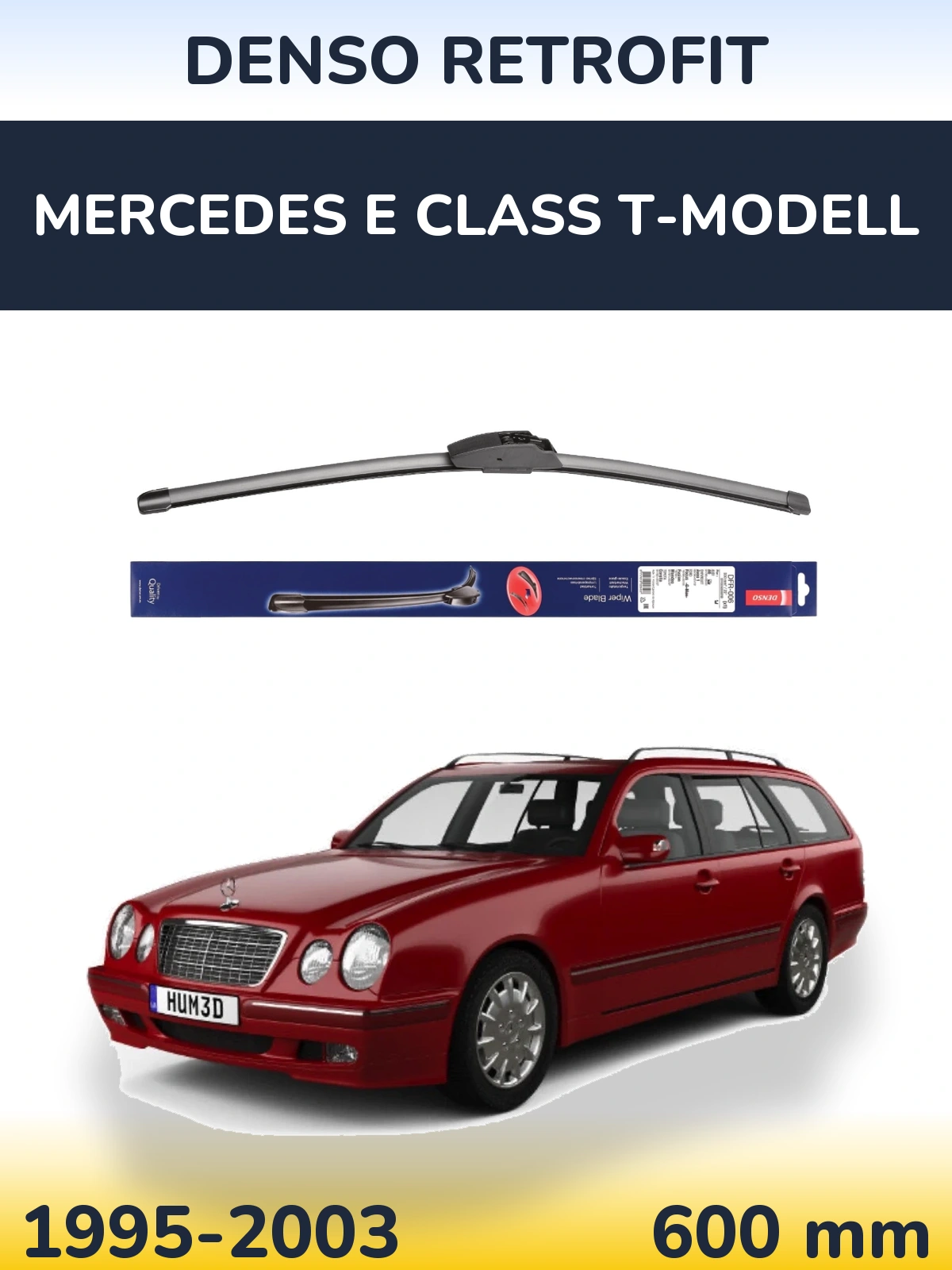 Front wiper blade Denso Retrofit 600 mm for Mercedes E Class T-Modell 1995-2003