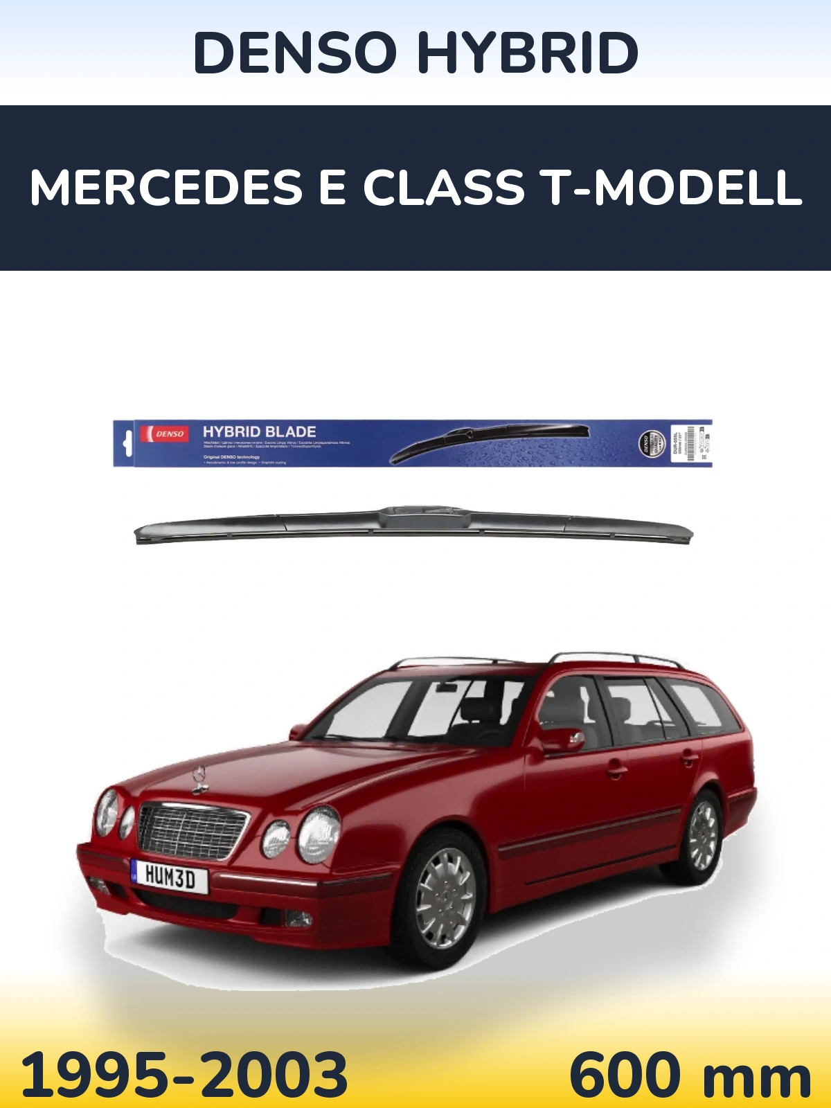 Front wiper blade Denso Hybrid 600 mm for Mercedes E Class T-Modell 1995-2003
