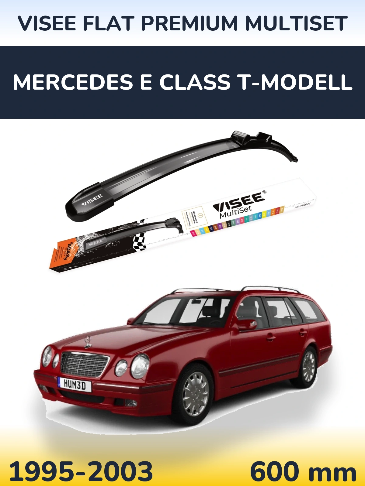 Front wiper blade VISEE FLAT PREMIUM MultiSet 600 mm for Mercedes E Class T-Modell 1995-2003