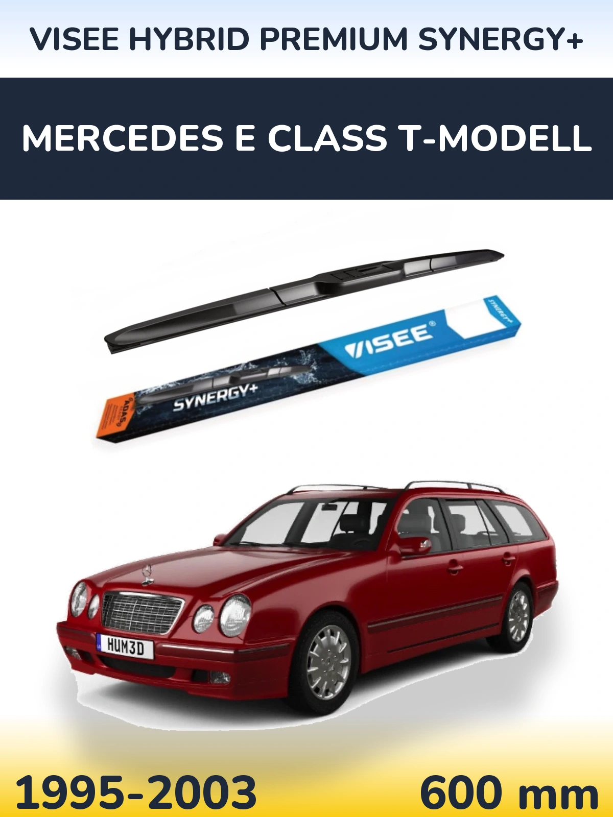 Front wiper blade VISEE HYBRID PREMIUM SYNERGY+ 600 mm for Mercedes E Class T-Modell 1995-2003
